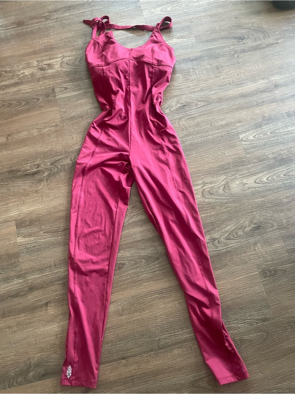 FP Movement Ruby Red Halter Long Leg Compression Unitard size small